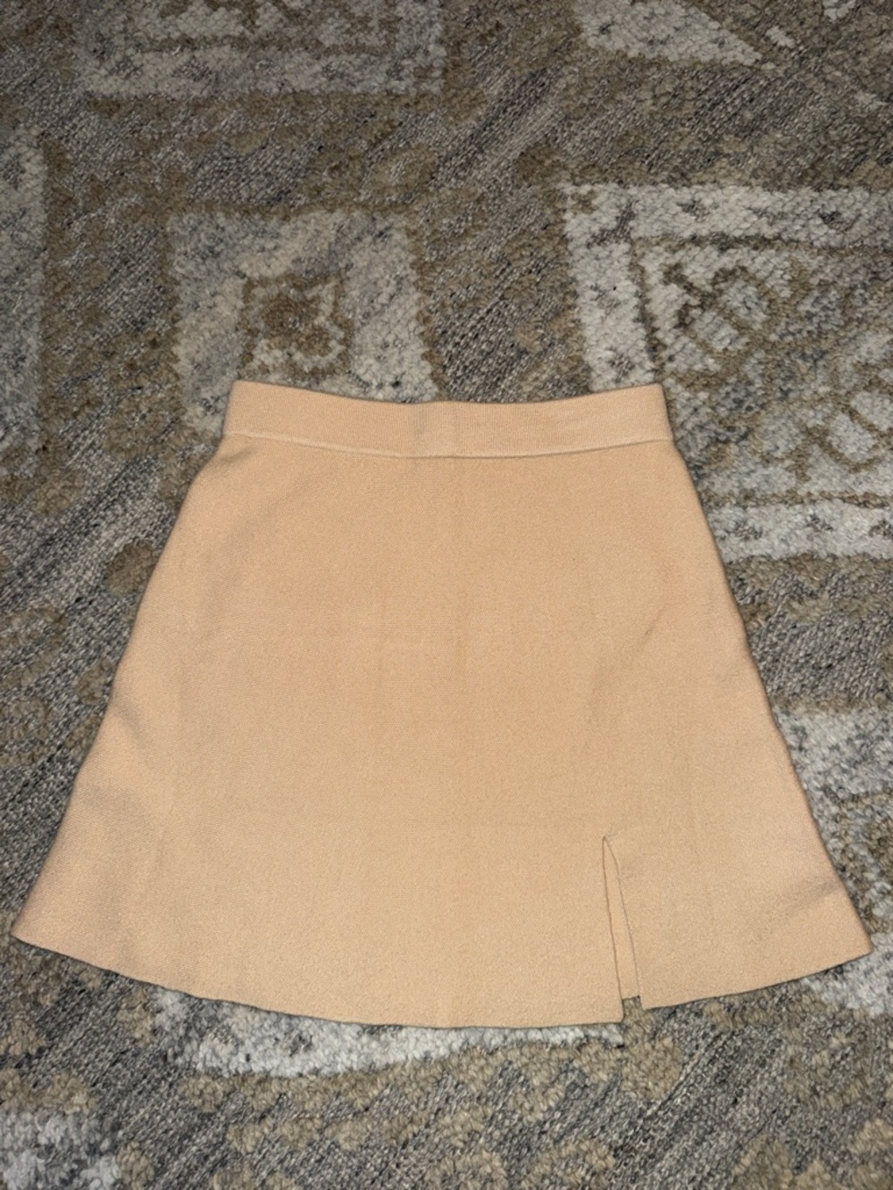 Classic A-Line Women's Skirt in Nude Tan - sweater material super soft worn once